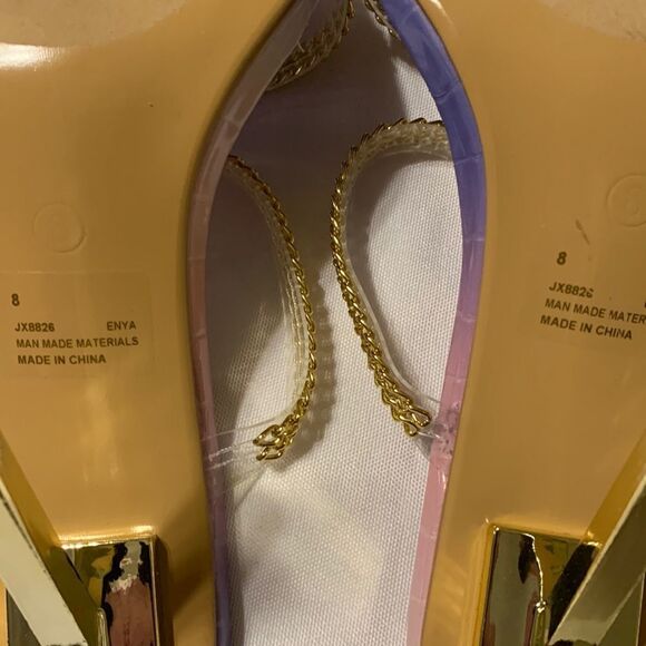 Cape Robbin Size 8 Strappy goldchain heels with goldtone heels - Picture 10 of 13